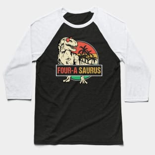 Kids Birthday Boy Dino T Rex Dinosaur Boys Matching Family Baseball T-Shirt